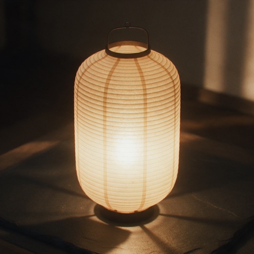 Cover of Lantern Hours: a glowing paper lantern on slate